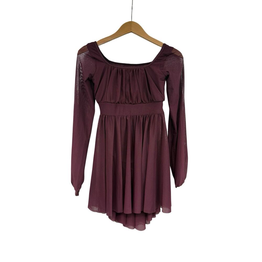 Weissman Burgundy Dark Purple One Piece Lyrical Dance Costume Large Child Size